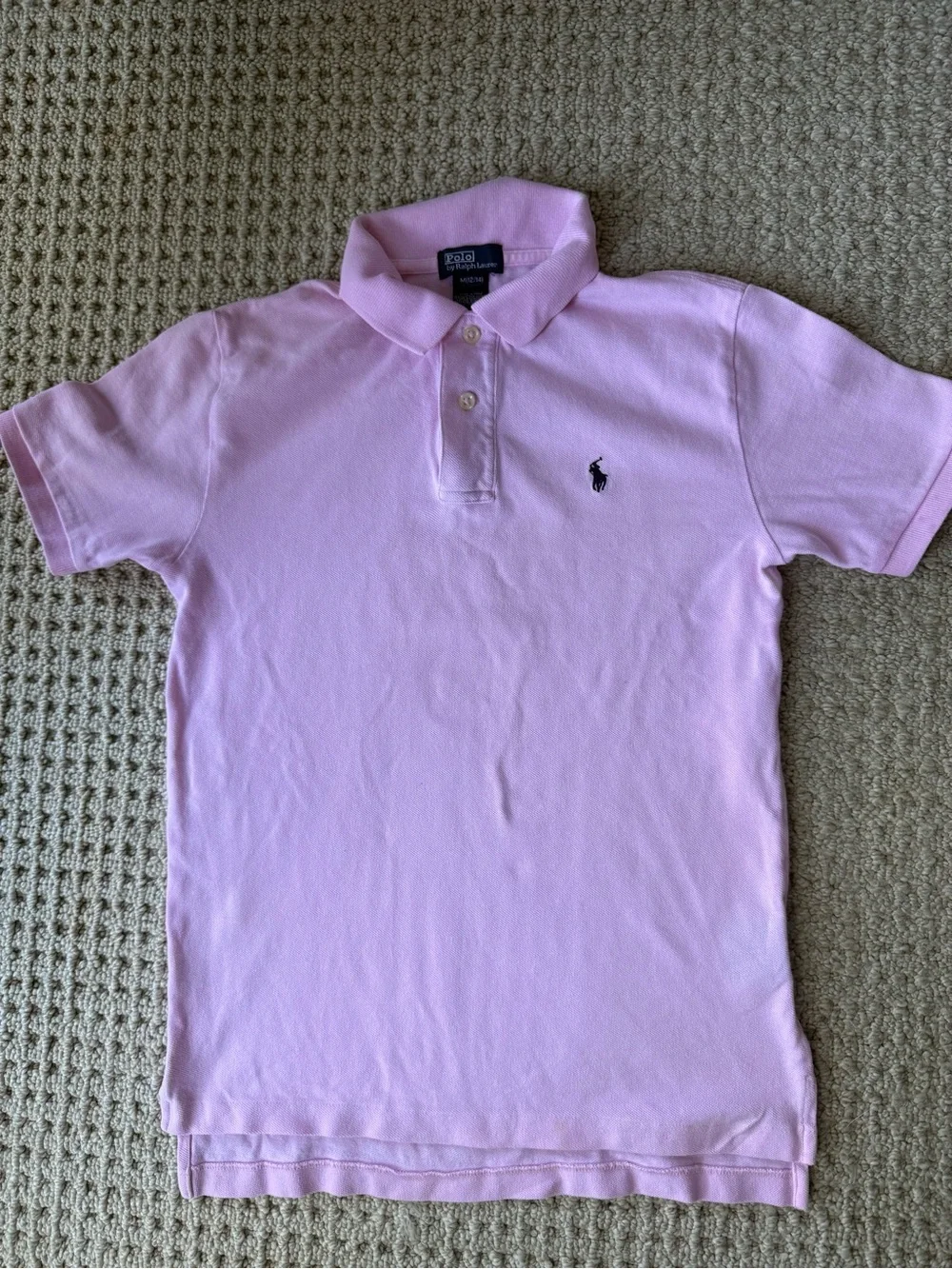 Ralph Lauren Kids Light Pink Polo Shirt with Navy Pony